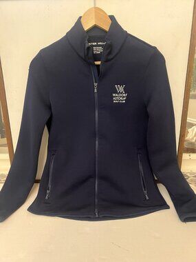 Peter Millar Jacket Womens XS Blue Full Zip Waldorf Astoria Logo Golf Club.  U